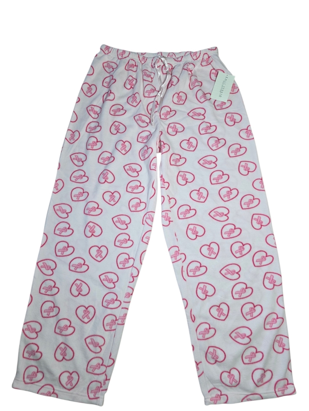 NWT Bali Studios Breast Cancer Awareness Fleece Pants Pajamas Women's XL Pink